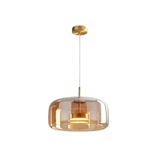 Suspension moderne en métal et verre Aurum