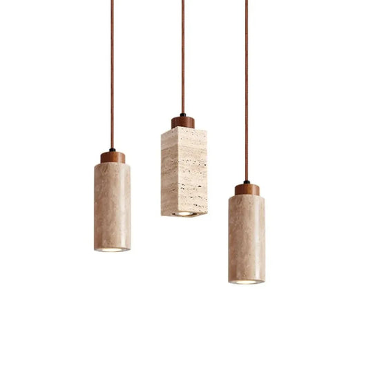 Suspension moderne minimaliste en marbre travertin