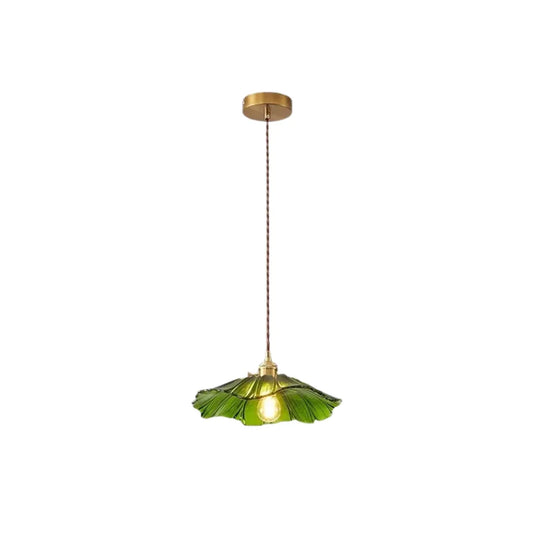 Suspension rétro décorative en verre floral